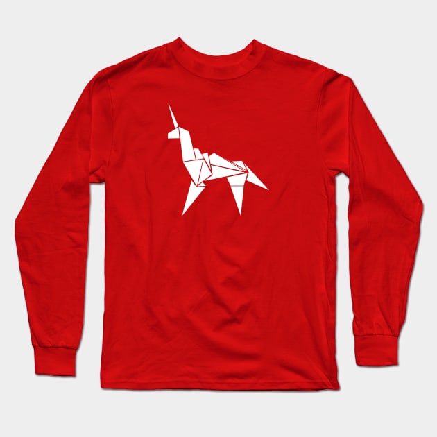 Blade Runner: Origami Unicorn (White) Long Sleeve T-Shirt by Evarcha